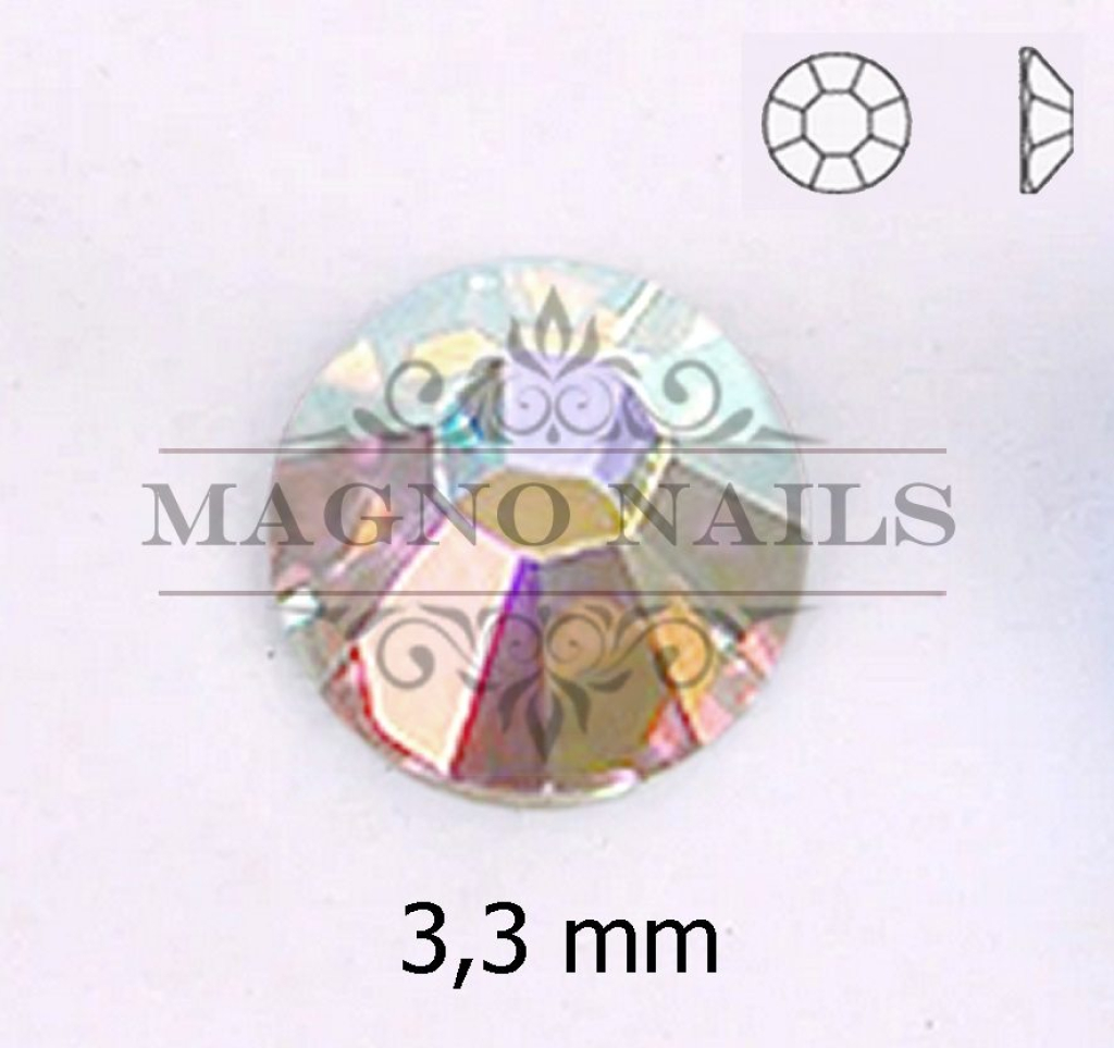 Glas Strasssteine rund - Crystal AB - ca. 3,3mm Nail Art Nails Nagel Nögel Nailart